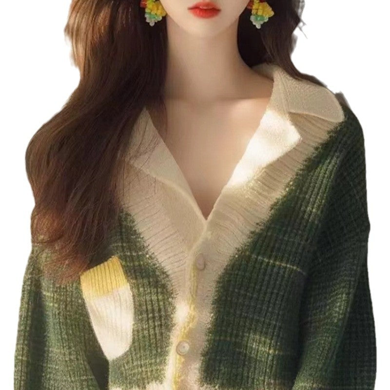 Knitted Long Sleeves V-neck Cardigan