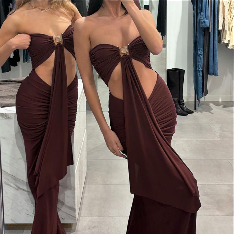 Jeweled Bare Midriff Slim Fit Dress