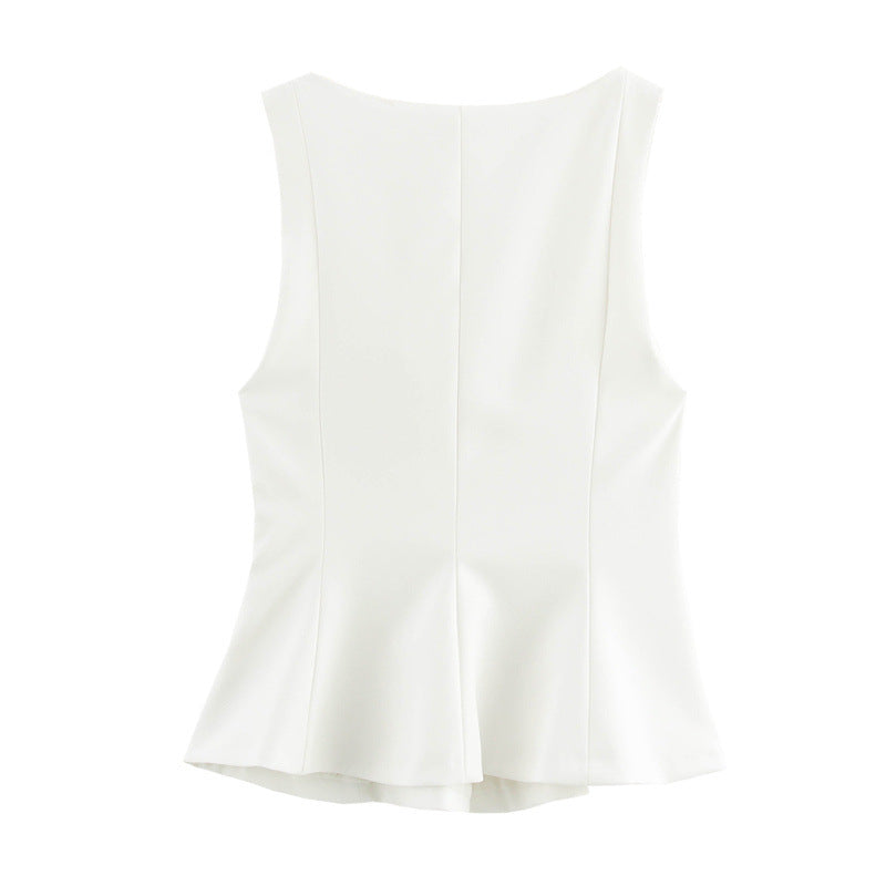 Square Collar Sleeveless Top