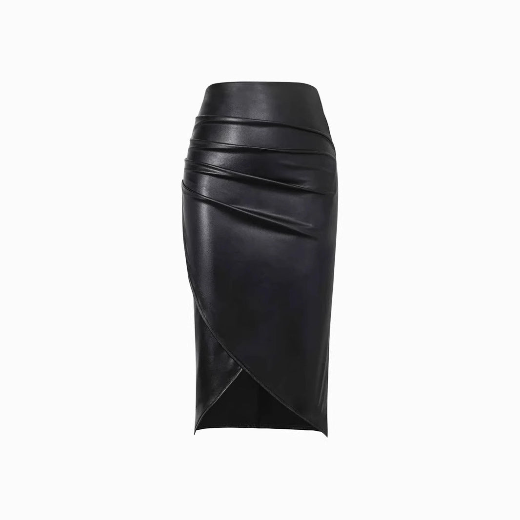 Faux Leather High Waist Skirt