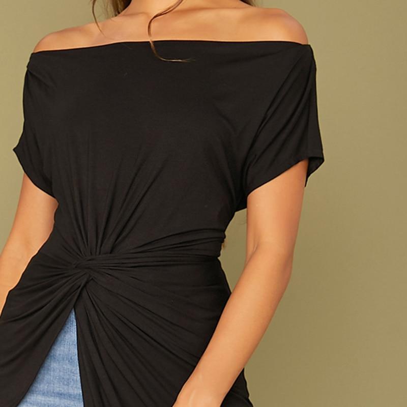Off Shoulder Asymmetrical Bardot Top