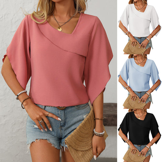 Chiffon Petal Sleeves Top