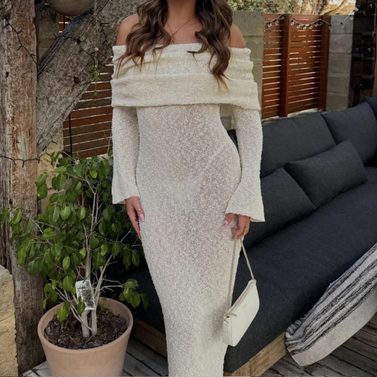 Off-shoulder Lapel Dress
