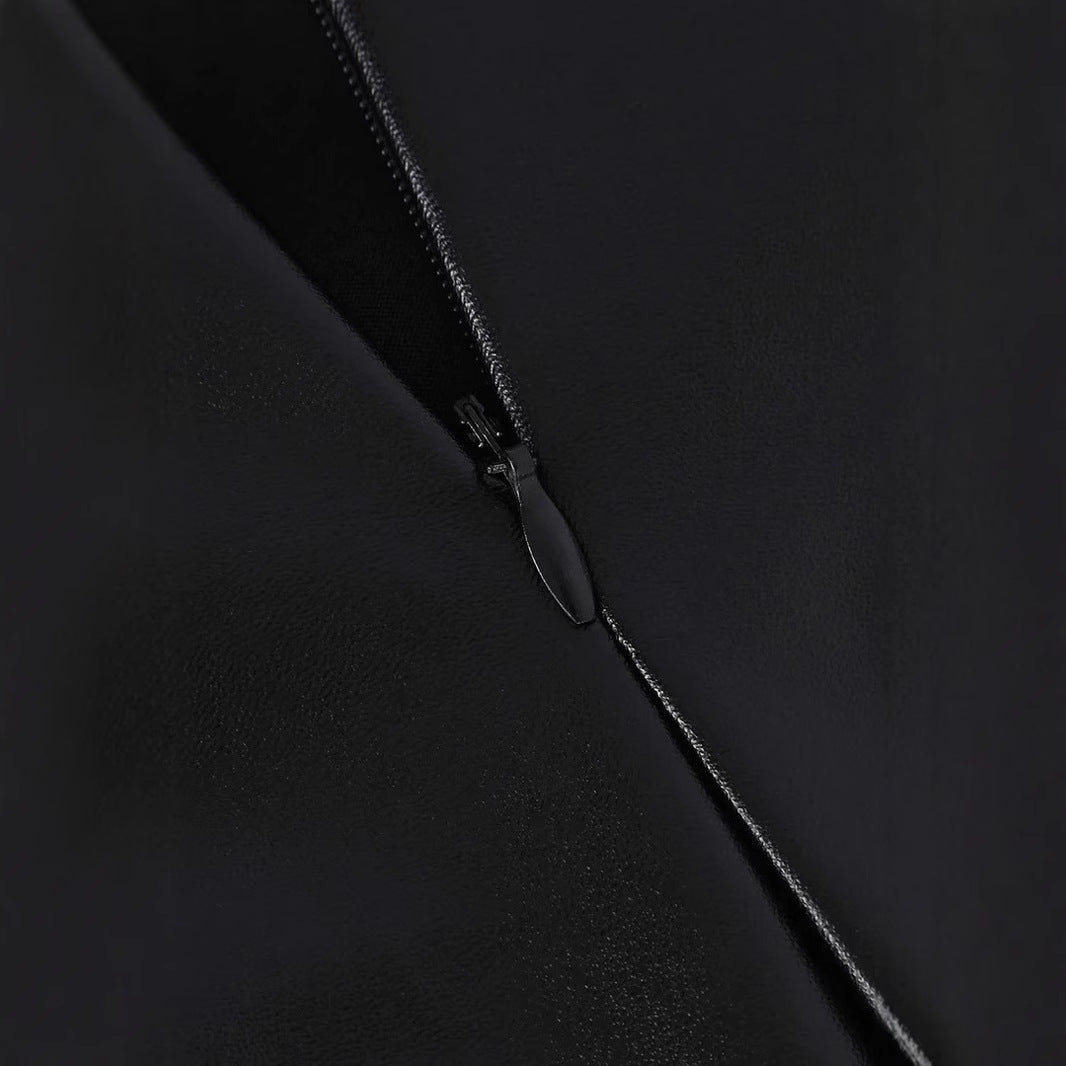 Faux Leather High Waist Skirt