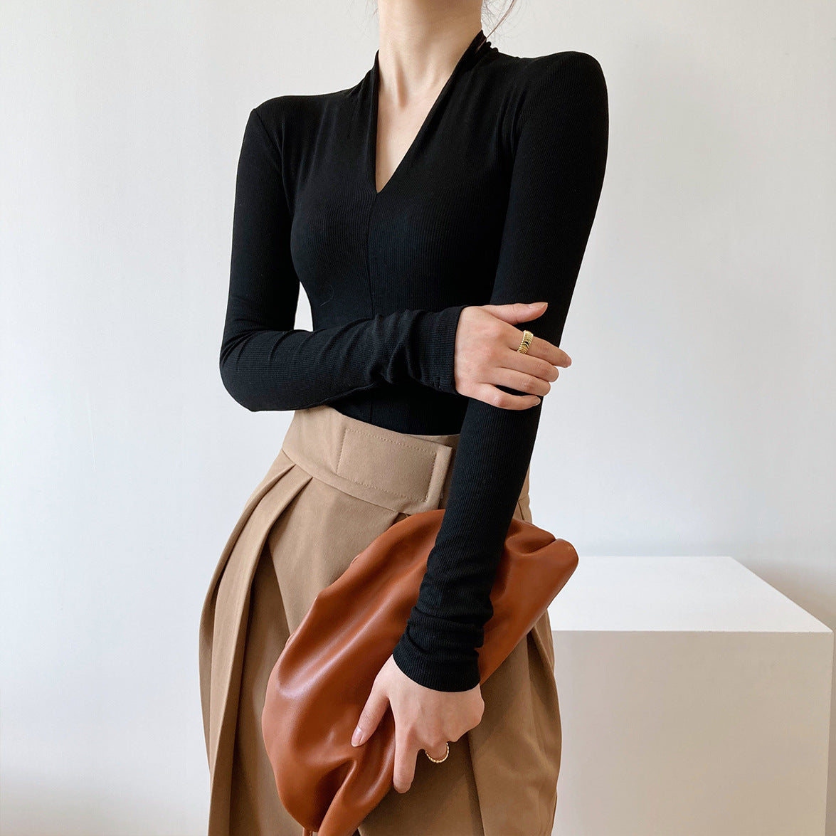 V-neck Long Sleeve Top