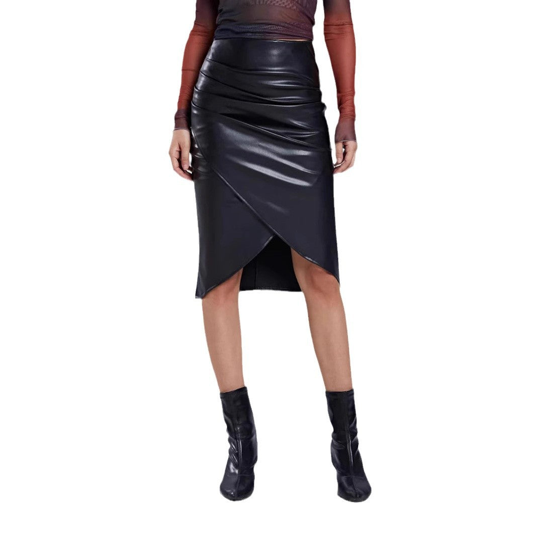 Faux Leather High Waist Skirt