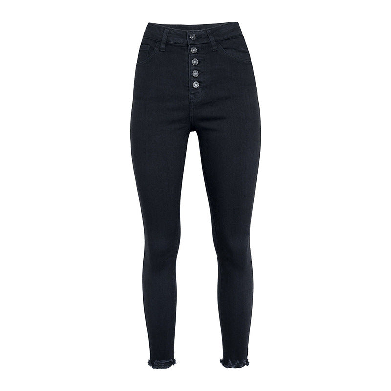 Solid Color Stretch Jeans