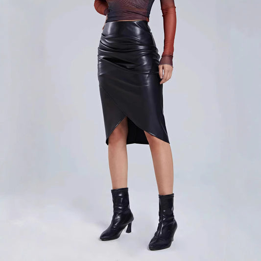 Faux Leather High Waist Skirt