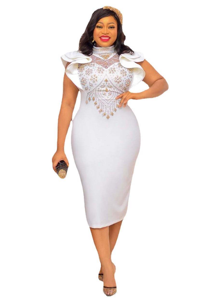 Elegant Ruffled Sleeves Dress