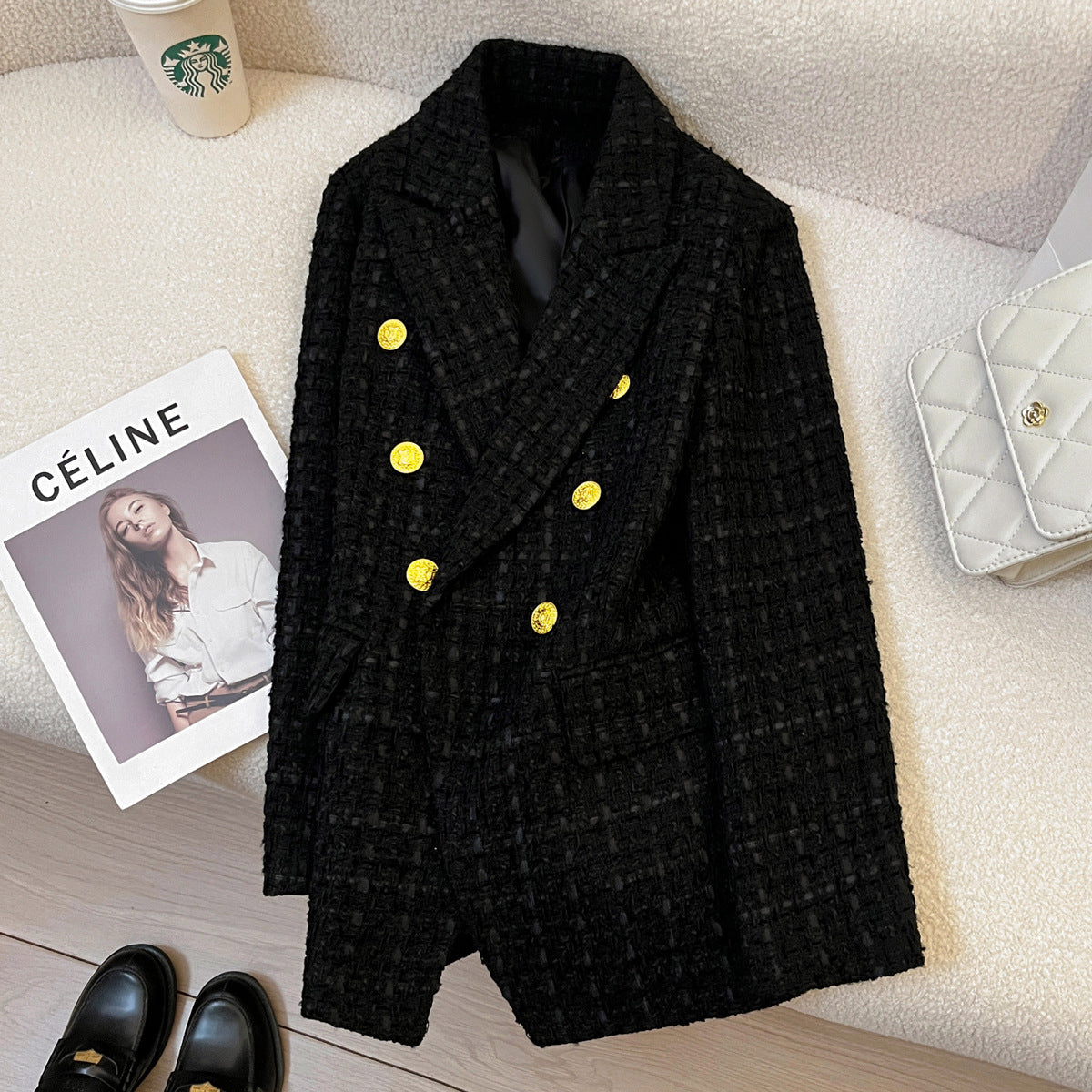 Black Tweed Suit Blazer