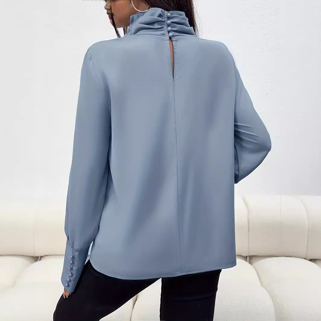 Personality Mock Neck Blouse
