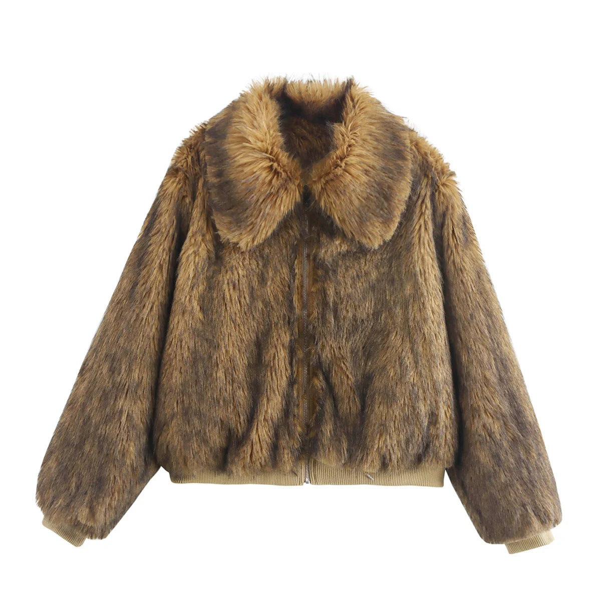 Faux Fur Zipper Jacket