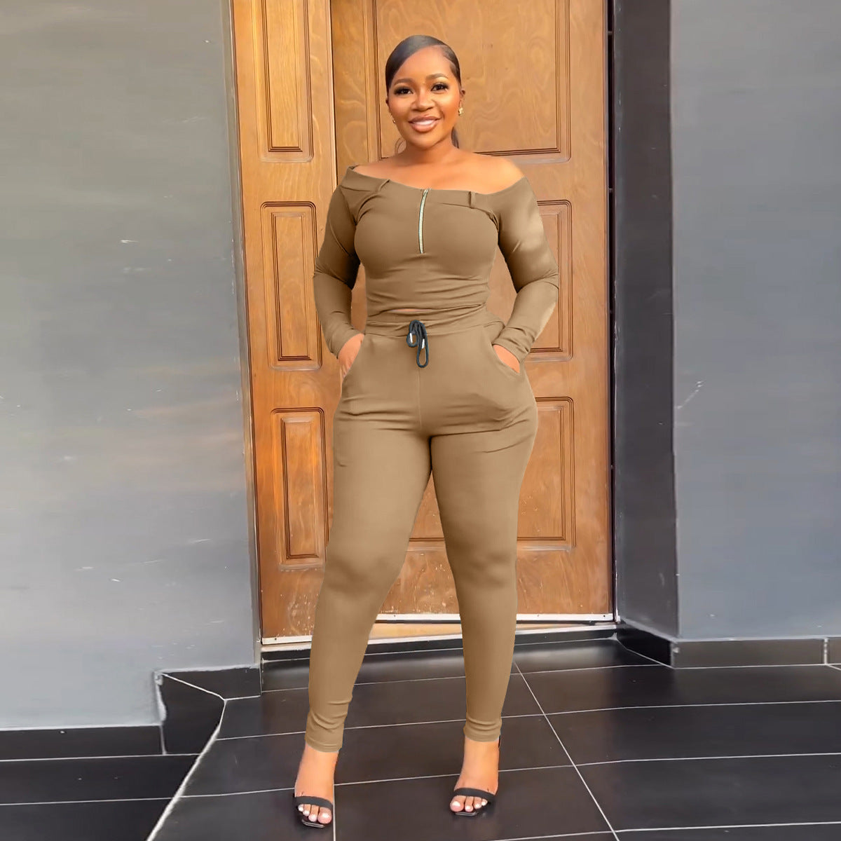 Casual Off-Shoulder Set