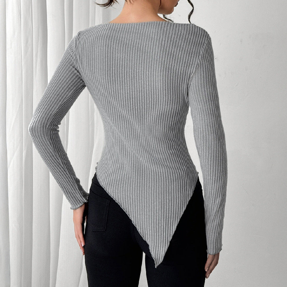 Off-Shoulder Knit Casual Top