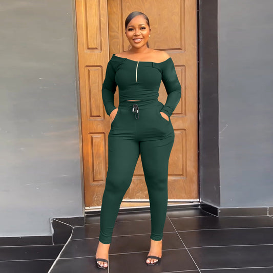 Casual Off-Shoulder Set