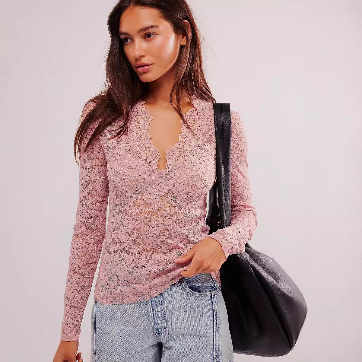 Lace Long-sleeved Top