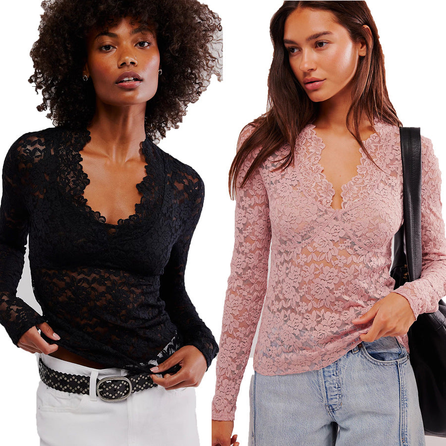 Lace Long-sleeved Top