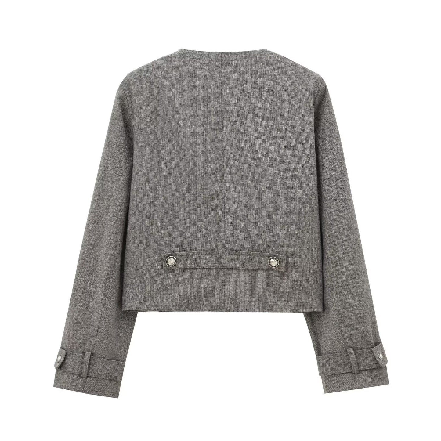 Double-breasted Blended Coat and Pleated Skirt Set (or separates)