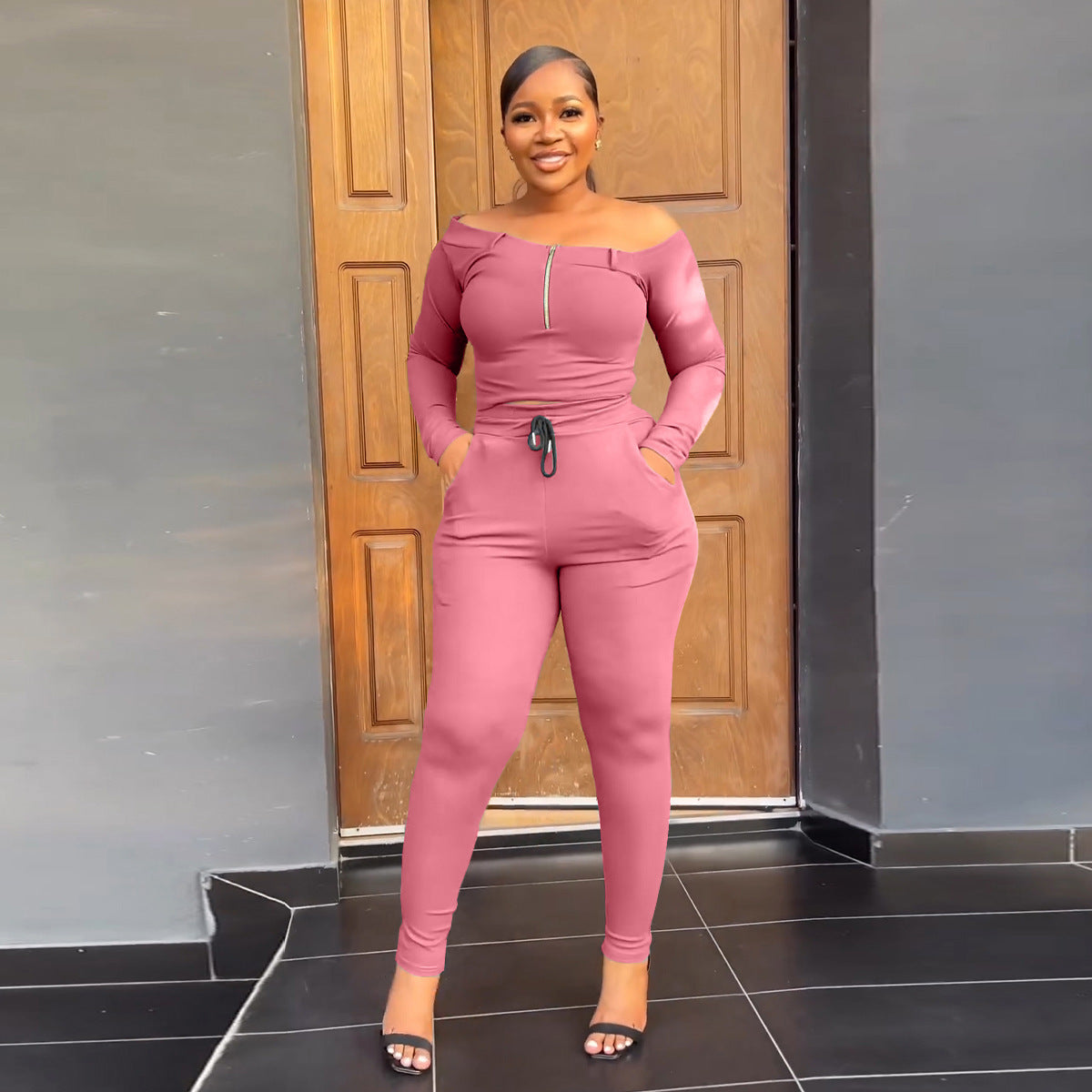 Casual Off-Shoulder Set