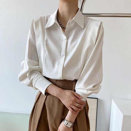 Vintage Satin Ruffled Blouse