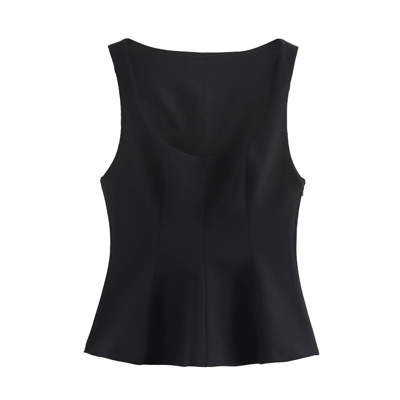 Square Collar Sleeveless Top