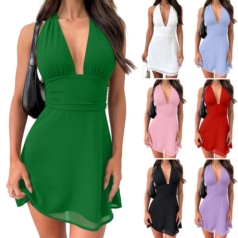Tie-Up Halter Dress