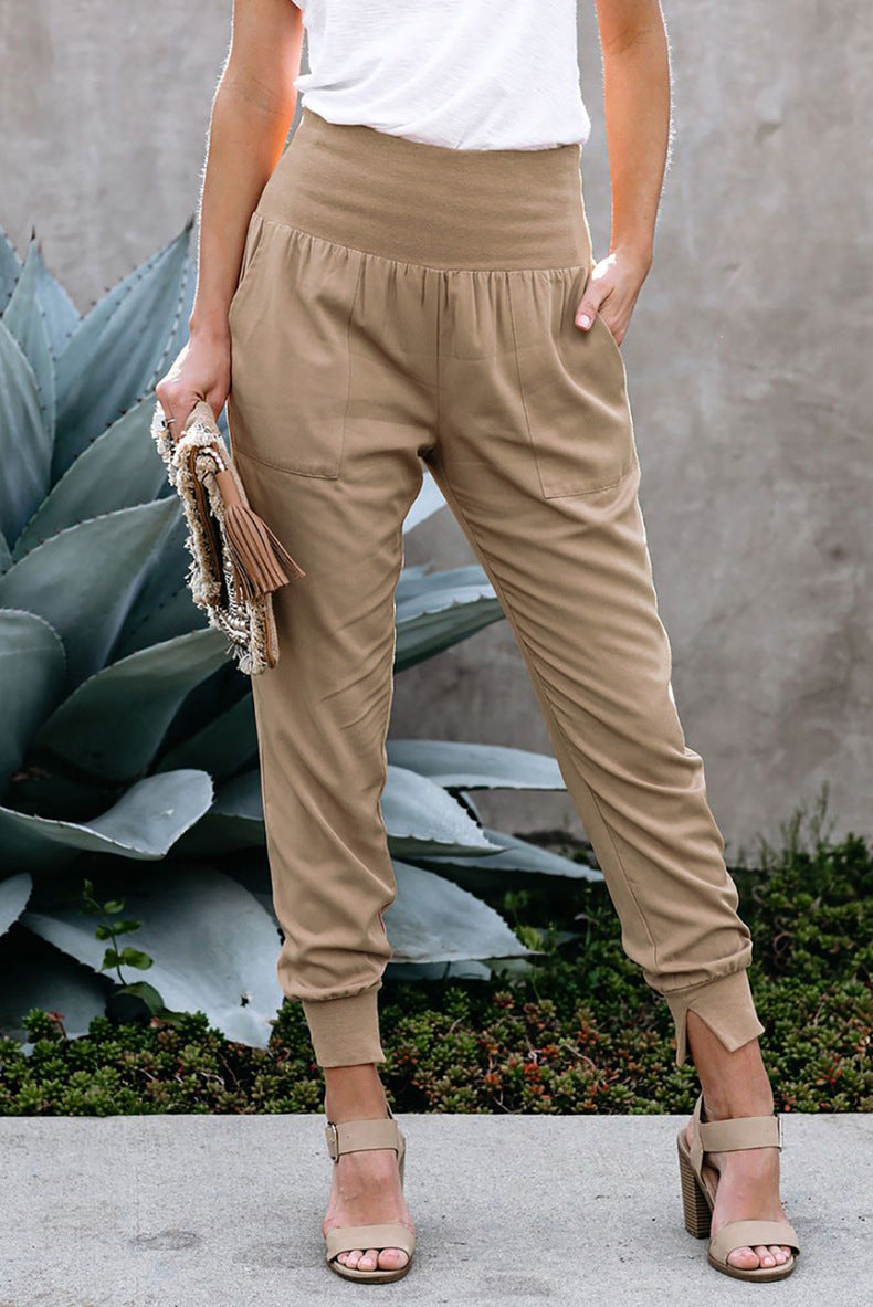 High Waist Stretch Casual Pants