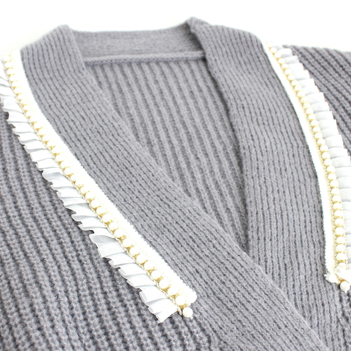 Pearl Accent Long Sleeve Cardigan