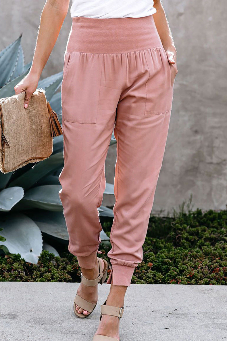 High Waist Stretch Casual Pants