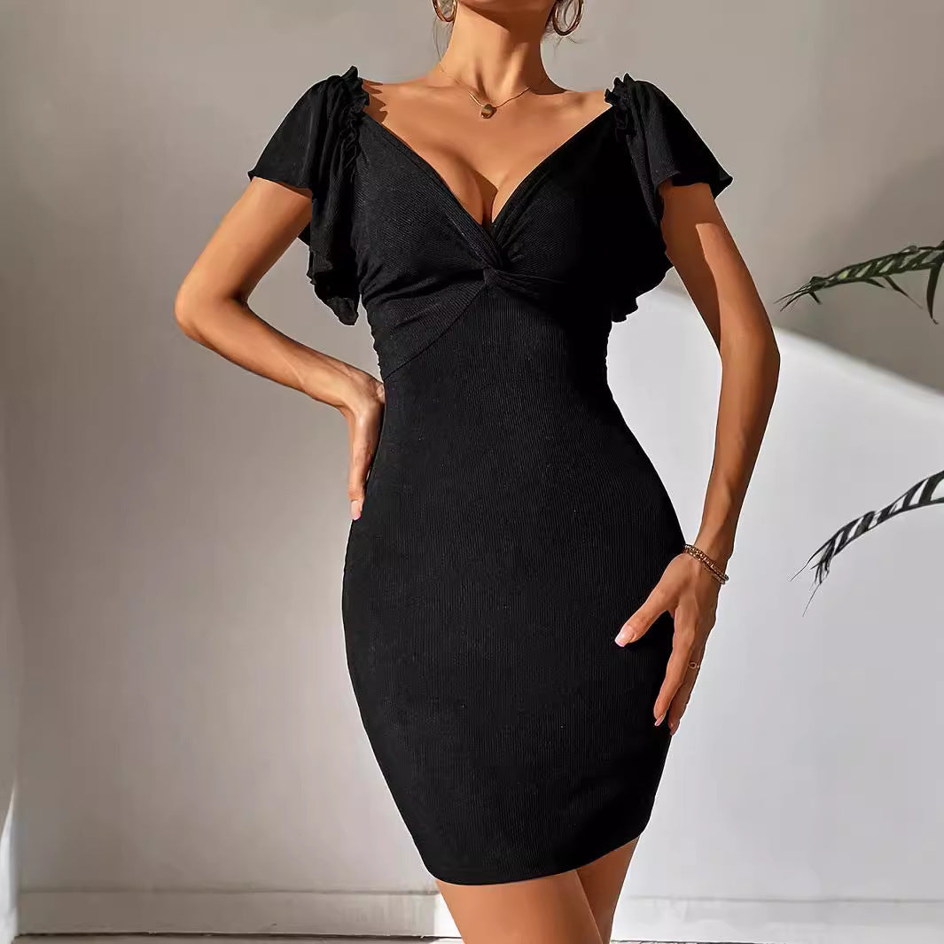 Deep V-neck Dress