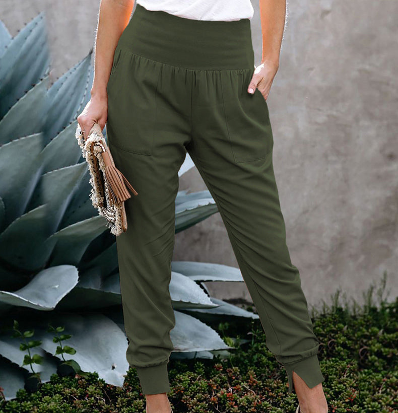 High Waist Stretch Casual Pants