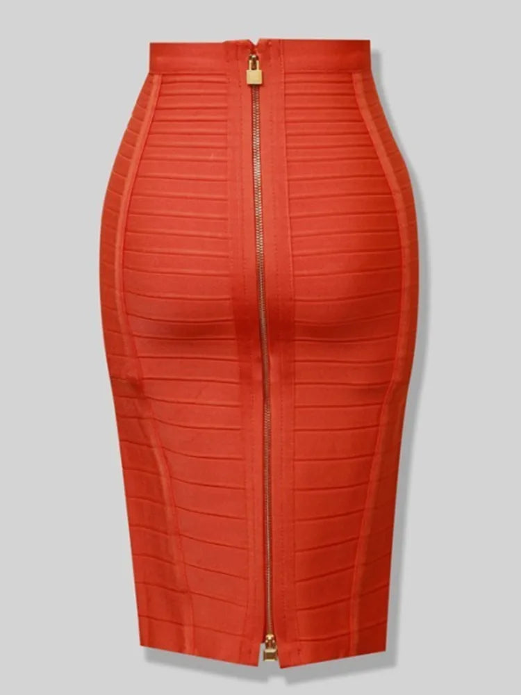 Zipper Bandage Pencil Skirt