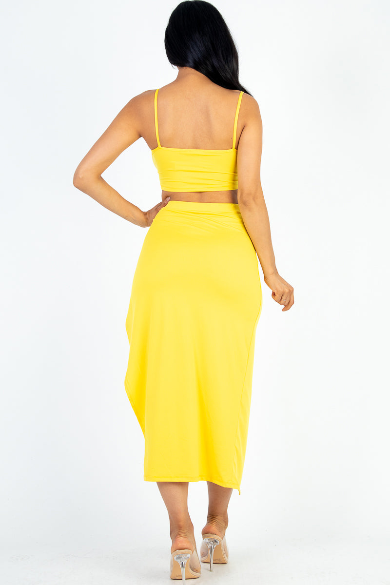 Crop Cami & Split Thigh Maxi Skirt Set