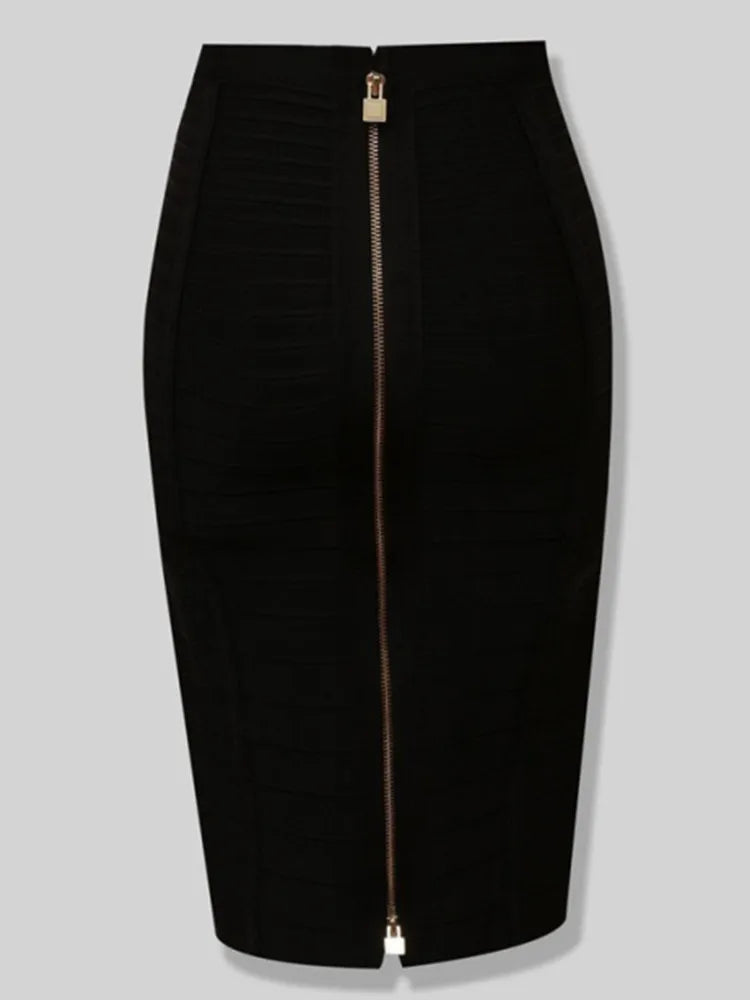 Zipper Bandage Pencil Skirt