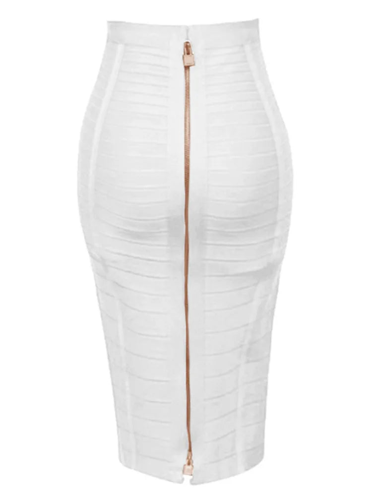 Zipper Bandage Pencil Skirt