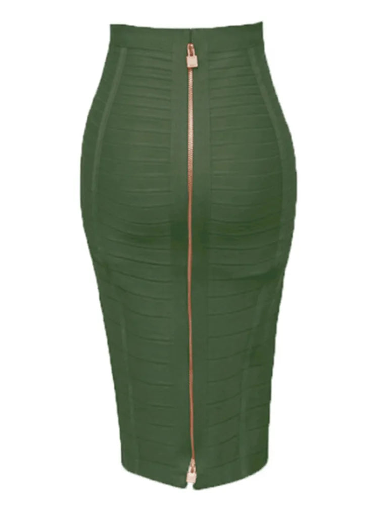 Zipper Bandage Pencil Skirt