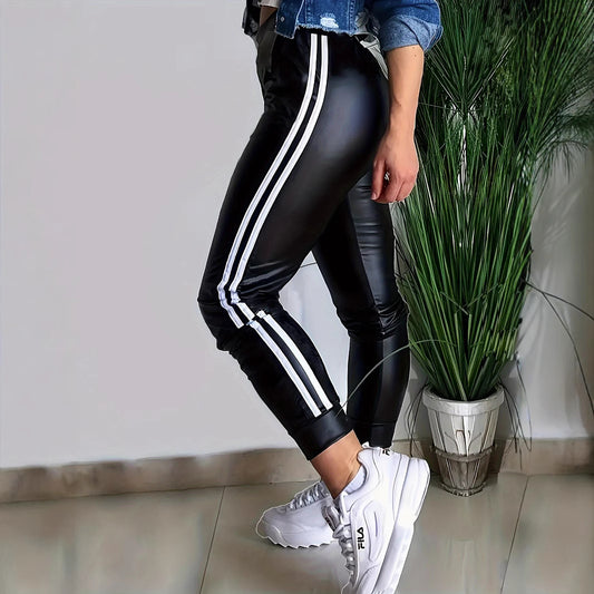 Faux Leather Joggers