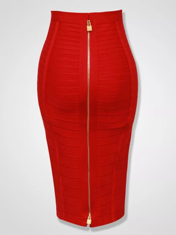 Zipper Bandage Pencil Skirt