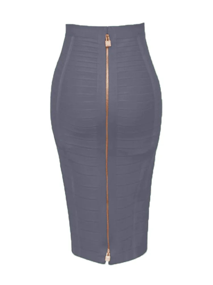 Zipper Bandage Pencil Skirt