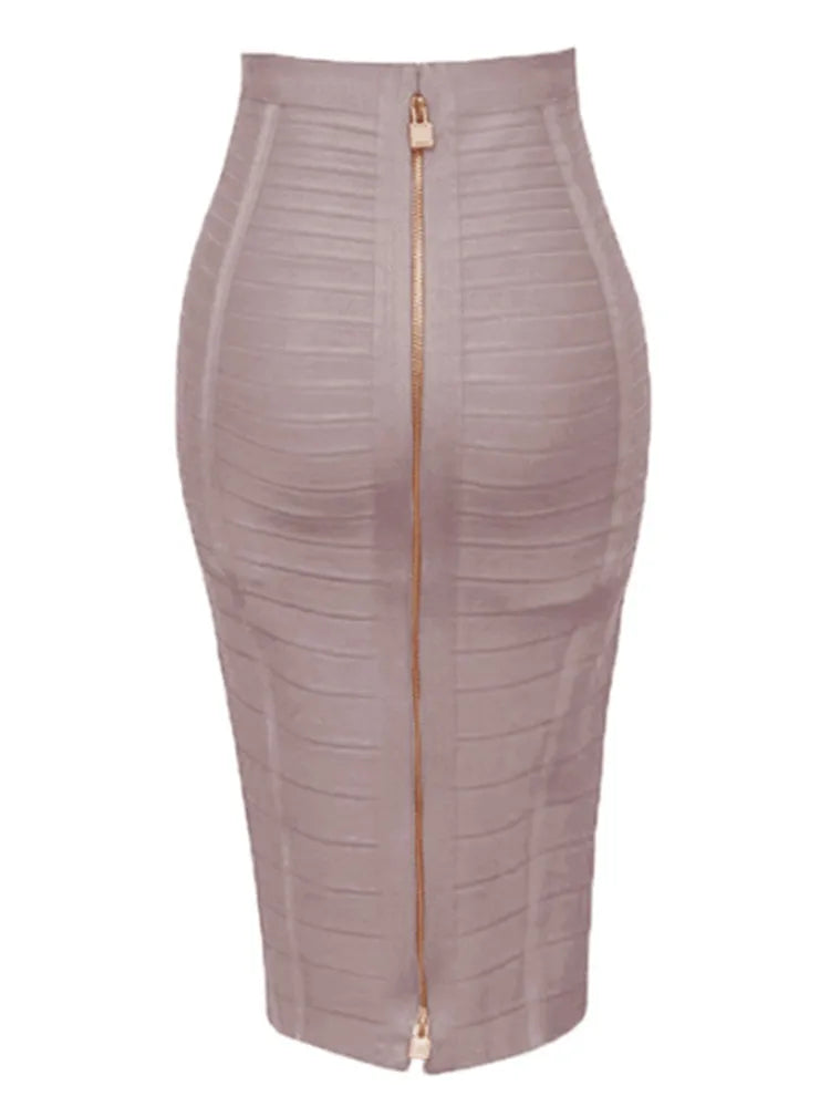 Zipper Bandage Pencil Skirt