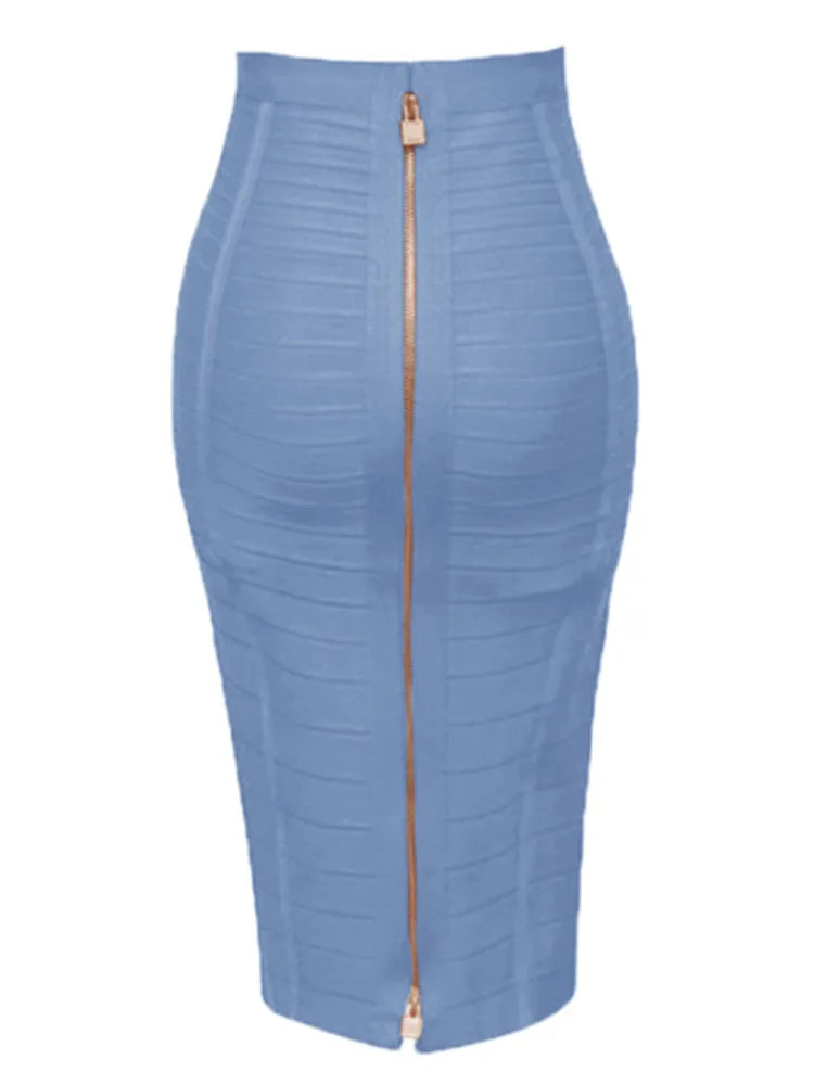 Zipper Bandage Pencil Skirt