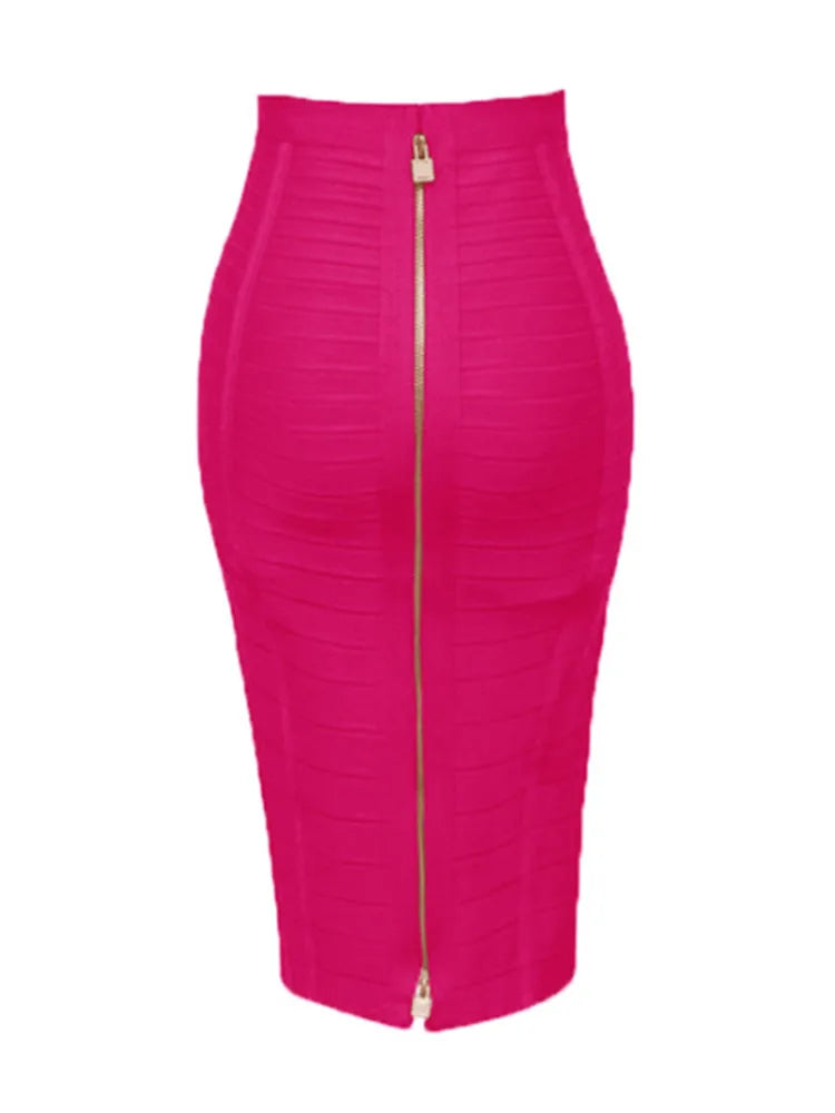 Zipper Bandage Pencil Skirt